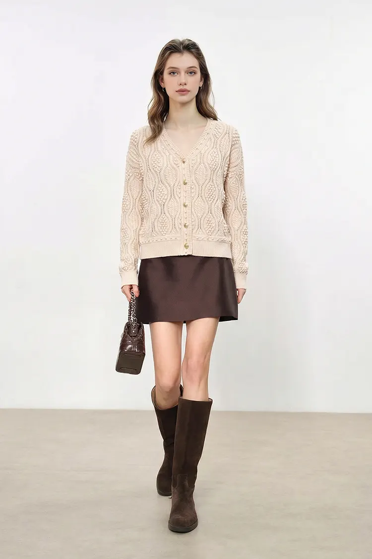 Women's Cable Knit Cardigan Sweater